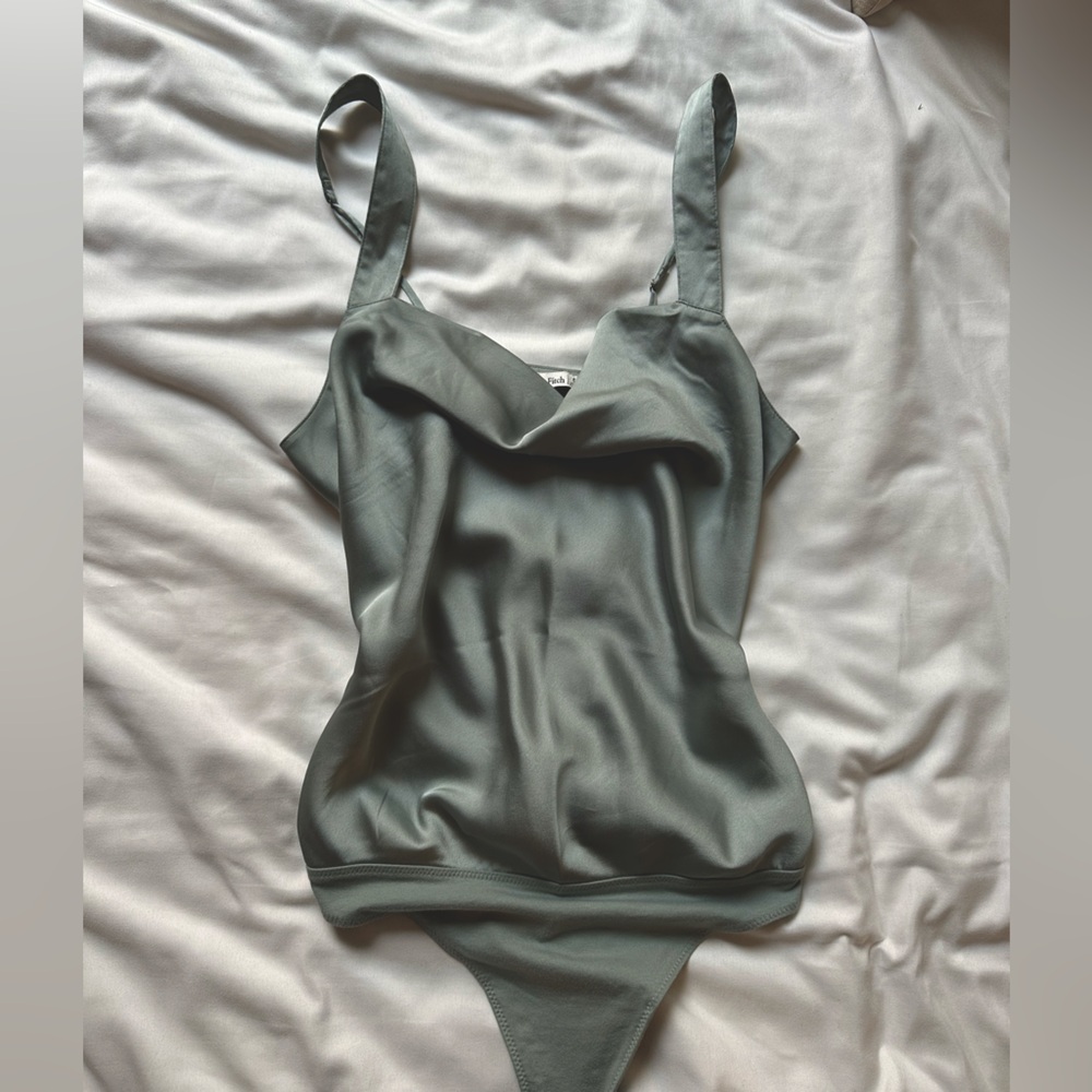 Abercrombie Satin Sage Bodysuit